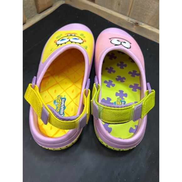 SpongeBob SquarePants X Patrick Pink & Yellow Slip-On Sandals Mule Size 11 - Picture 5 of 10